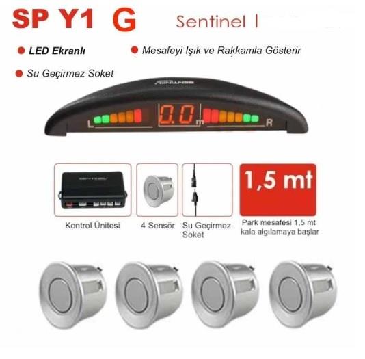 PARK SENSÖRÜ SES İKAZLI+LED OVAL GÖSTERGELİ (22 MM) GRİ