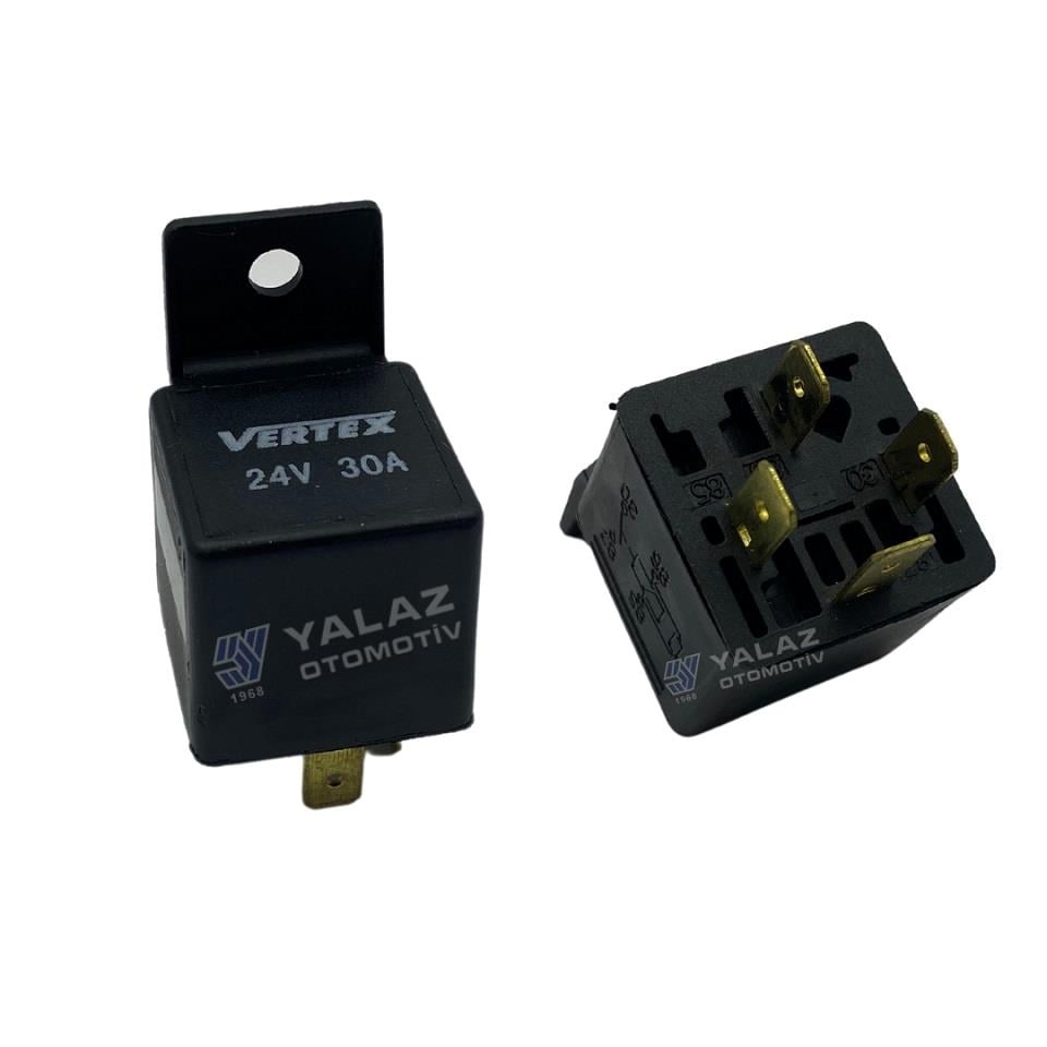 24V RÖLE 4 UÇLU 30 A (AYAKLI) (TERS TİP) (DİRENÇLİ)
