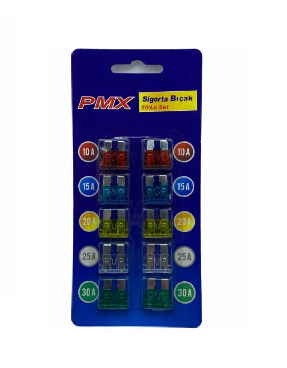 BIÇAK SİGORTA KARIŞIK (10 A*15 A*20 A*25 A*30 A) (10 AD)
