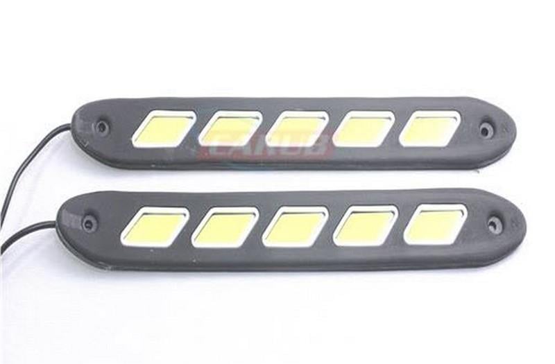 12V GÜNDÜZ SÜRÜŞ LEDİ SİLİKONLU 5 (OVAL) LEDLİ (COB LED) (32 MM X 260 MM) (2 AD)