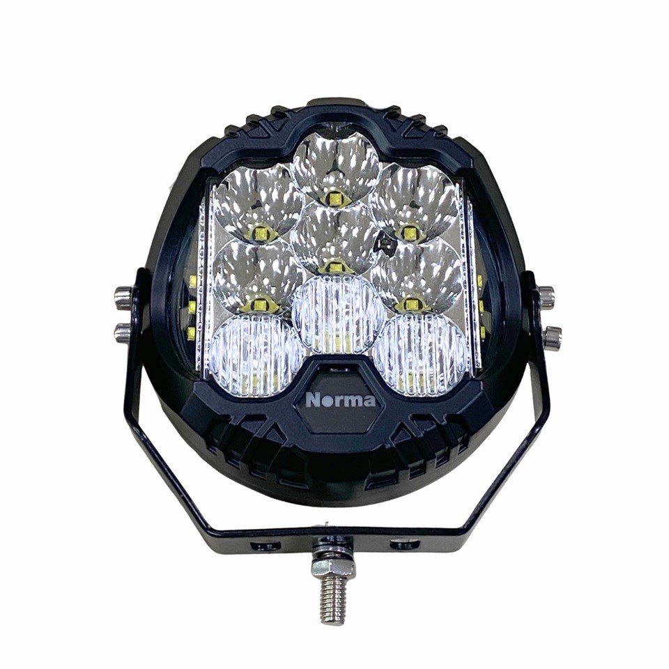 9V-80V LED LAMBA OFF-ROAD 3 FONKSİYONLU (9 LEDLİ) BEYAZ (YUVARLAK) (120 MM*50 MM)