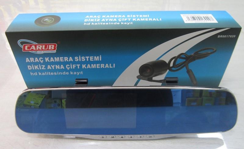 ARAÇ YOL KAYIT KAMERASI DİKİZ AYNALI ÖN-ARKA ÇİFT KAMERALI GECE GÖRÜŞLÜ FULL HD 32 GB
