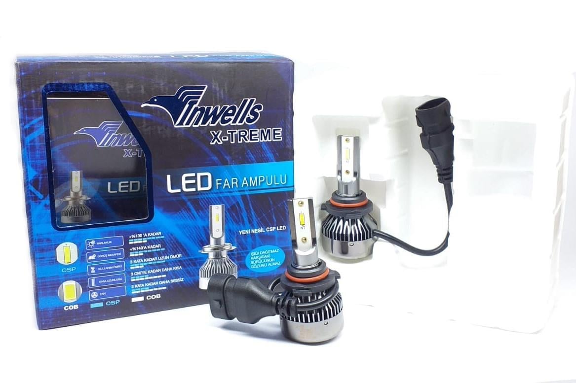 INWELLS 12V-24V HB4 9006 CSP LED XENON FAR AMPUL SETİ 6000K 10000 LÜMEN