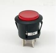 12V BUTON 20 A PLS (KALICI) (ON/OFF) (4 FİŞLİ) (19 MM) KIRMIZI IŞIKLI