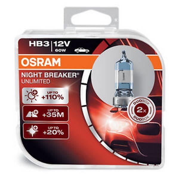 OSRAM 12V HB3 AMPUL 60W +%110 FAZLA IŞIK 4000K NIGHT BREAKER UNLIMITED (2 AD)