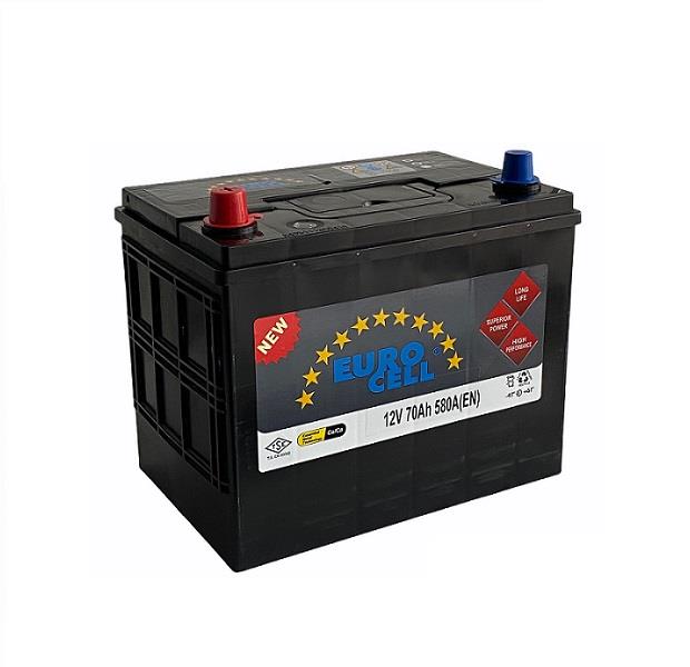 EUROCELL 12V 70 AH AKÜ 600 A (EN) (260*173*225) (YÜKSEK TERS)
