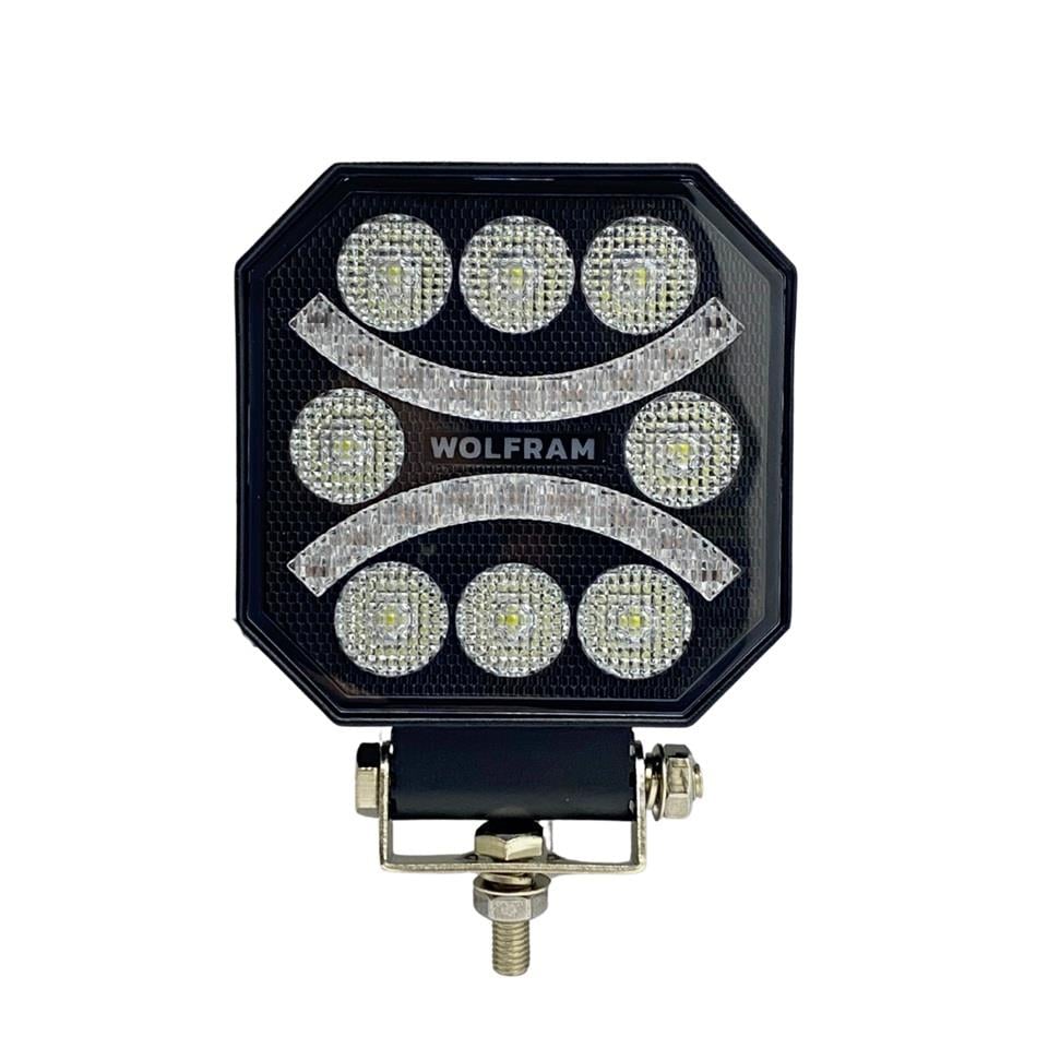 WOLFRAM 10V-30V OFF-ROAD LED ÇALIŞMA LAMBASI 3700 LÜMEN BEYAZ (SARI GÜNDÜZ SÜRÜŞLÜ) (110*110*30 MM)