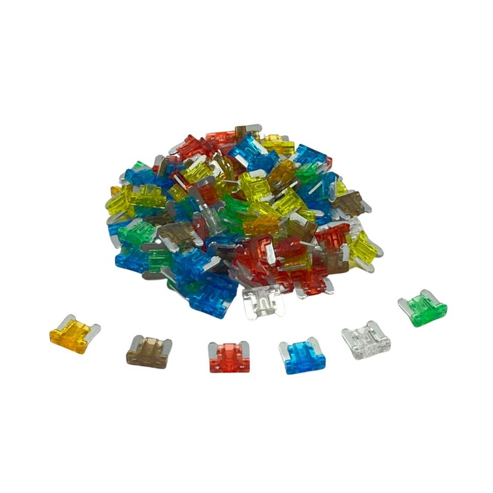 MİNİ BIÇAK SİGORTA KARIŞIK (5 A*7.5 A*10 A*15 A*20 A*25 A*30 A) (100 AD) (ALÇAK PROFİL) (11*9 MM)