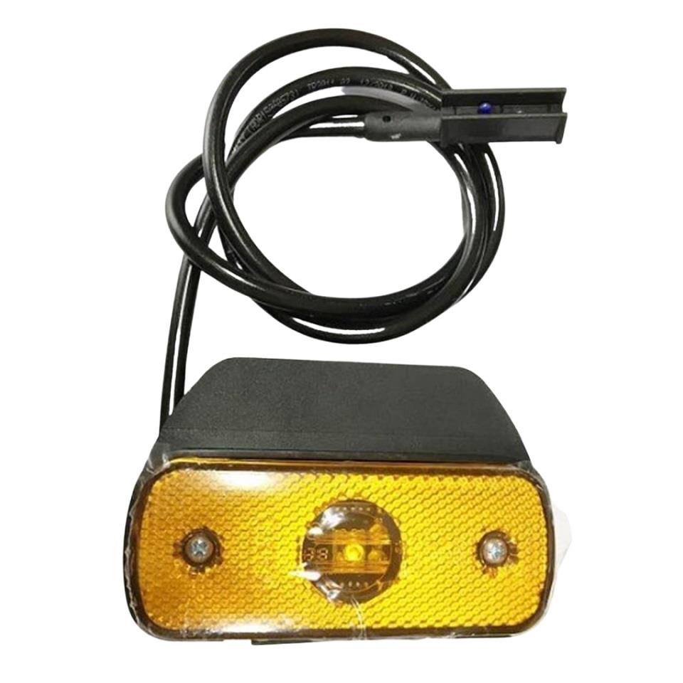 SABA 24V TEK LEDLİ DORSE LAMBA SİDE MARKER (SARI) (KAPAKLI-KABLOLU SOKETLİ)
