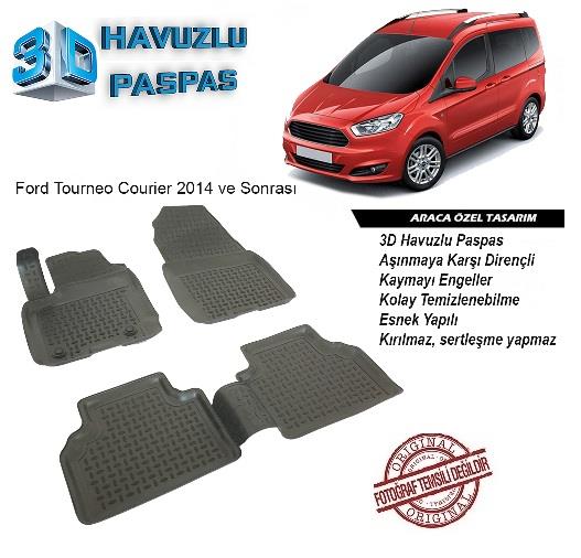 3D ARAÇ PASPASI (SİYAH) (4 PARÇA) FORD COURIER 2014 >