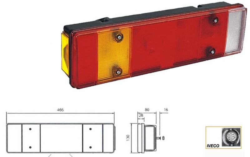 ÇERKEZ STOP LAMBASI 7-FONKSİYONLU (ARKADAN SOKETLİ) PLAKALI IVECO TIR SOL