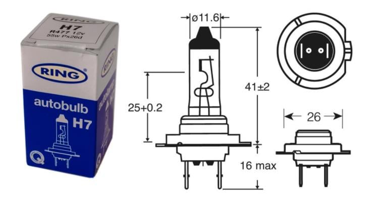 RING 12V H7 AMPUL 55W STANDART