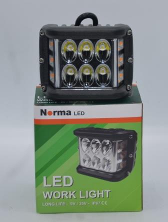 NORMA 9-35V ÇALIŞMA LAMBASI SARI ÇAKARLI FONKSİYONLU 6X3W POWER LEDLİ (74*98)