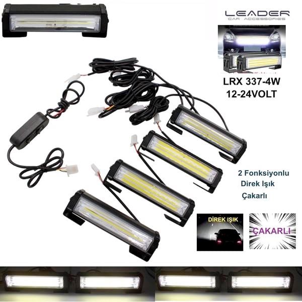 12V-24V ESCORT ÇAKAR-OFF-ROAD LAMBASI COB LEDLİ  9 FONKSİYONLU (38 MM X 157 MM) BEYAZ (4 AD)