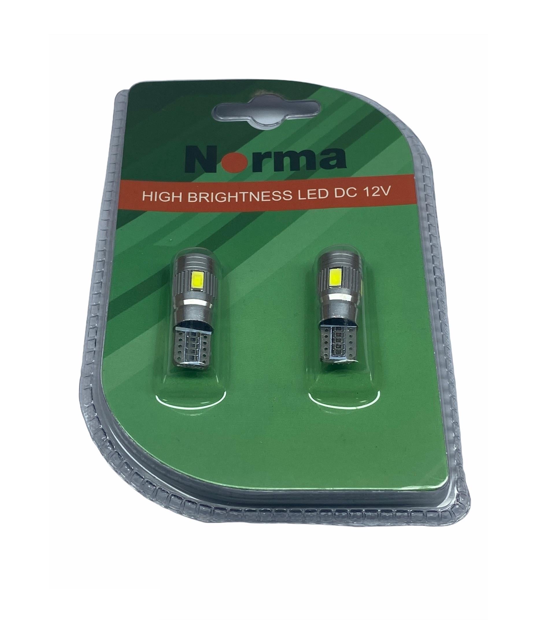NORMA 12V DİPSİZ AMPUL T10 (6 LEDLİ) BEYAZ CB MERCEKLİ (2 AD) 