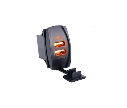 12V-24V TELEFON ŞARJ CİHAZI (USB) (3.1A) (ANAHTAR TİPİ) (SARI IŞIK)