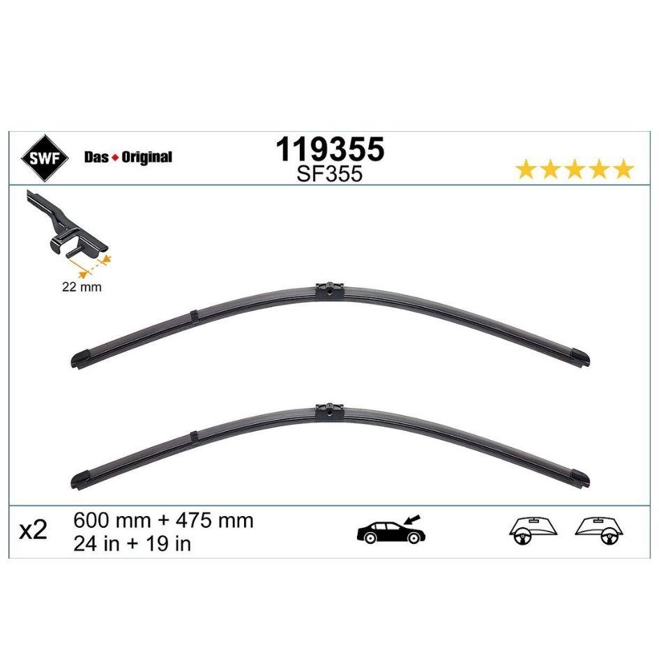 SWF SİLECEK SÜPÜRGESİ 600/450 MM AEROTWIN (A096S) AUDI-SKODA-VW 