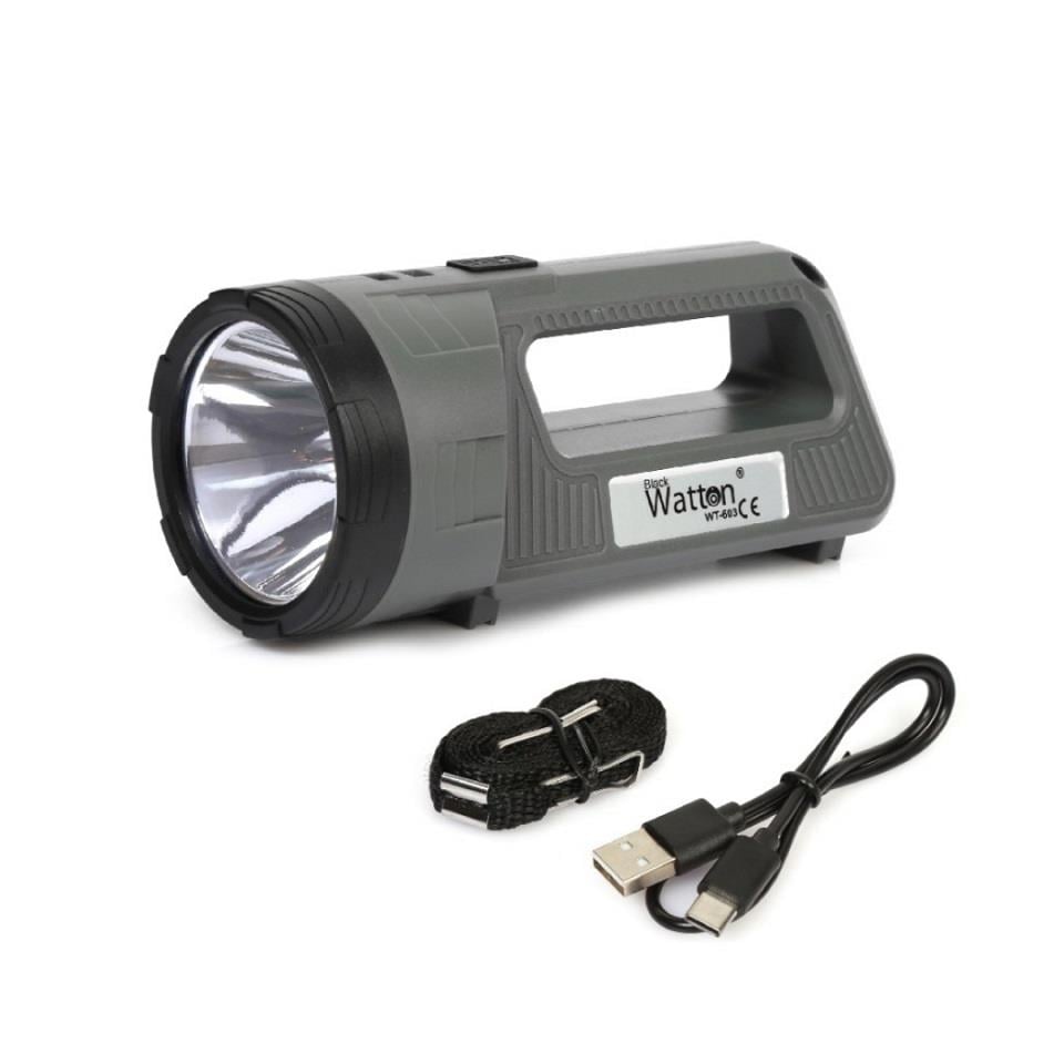 EL FENERİ-ÇALIŞMA LAMBASI LEDLİ (USB ŞARJLI) (ULTRA PARLAK GÜÇLÜ LED) (KIRMIZI-BEYAZ) (200*85 MM)