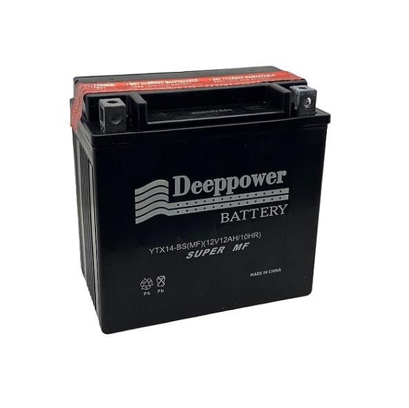 DEEPPOWER 12V 12 AH MOTOSİKLET AKÜSÜ (150*87*145) (YTX14-BS) (TERS)