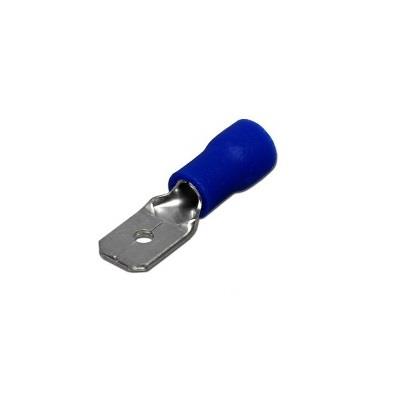 ERKEK FİŞ STANDART (İZOLELİ) (6.3 MM) (1.50-2.50 MM KABLO UYUMLU) MAVİ