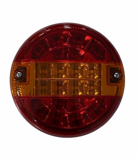 24V STOP LAMBASI YUVARLAK (LEDLİ) (3 FONKSİYONLU) (SARI-KIRMIZI) (140*60 MM)