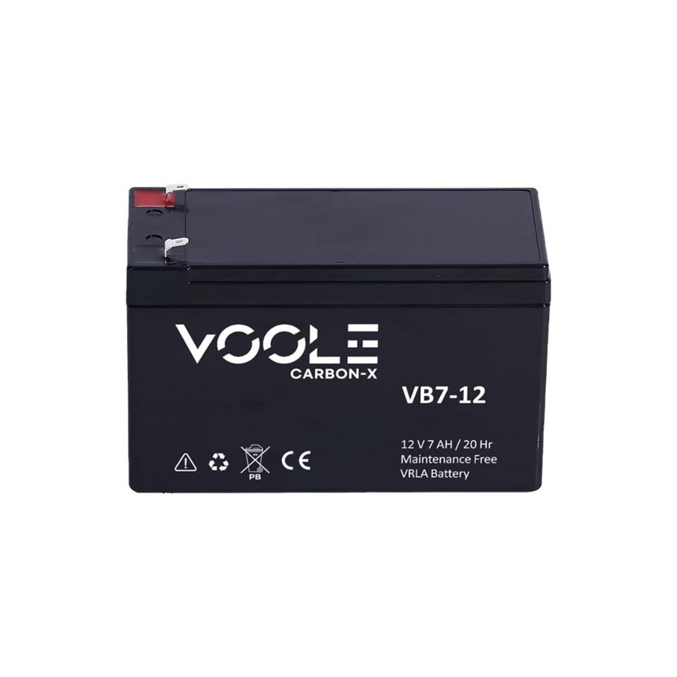 VOOLE 12V 7 AH AKÜ KURU TİP VRLA BATTERY CARBON-X (BÜYÜK FİŞLİ) (151*65*94) (1.90 KG)