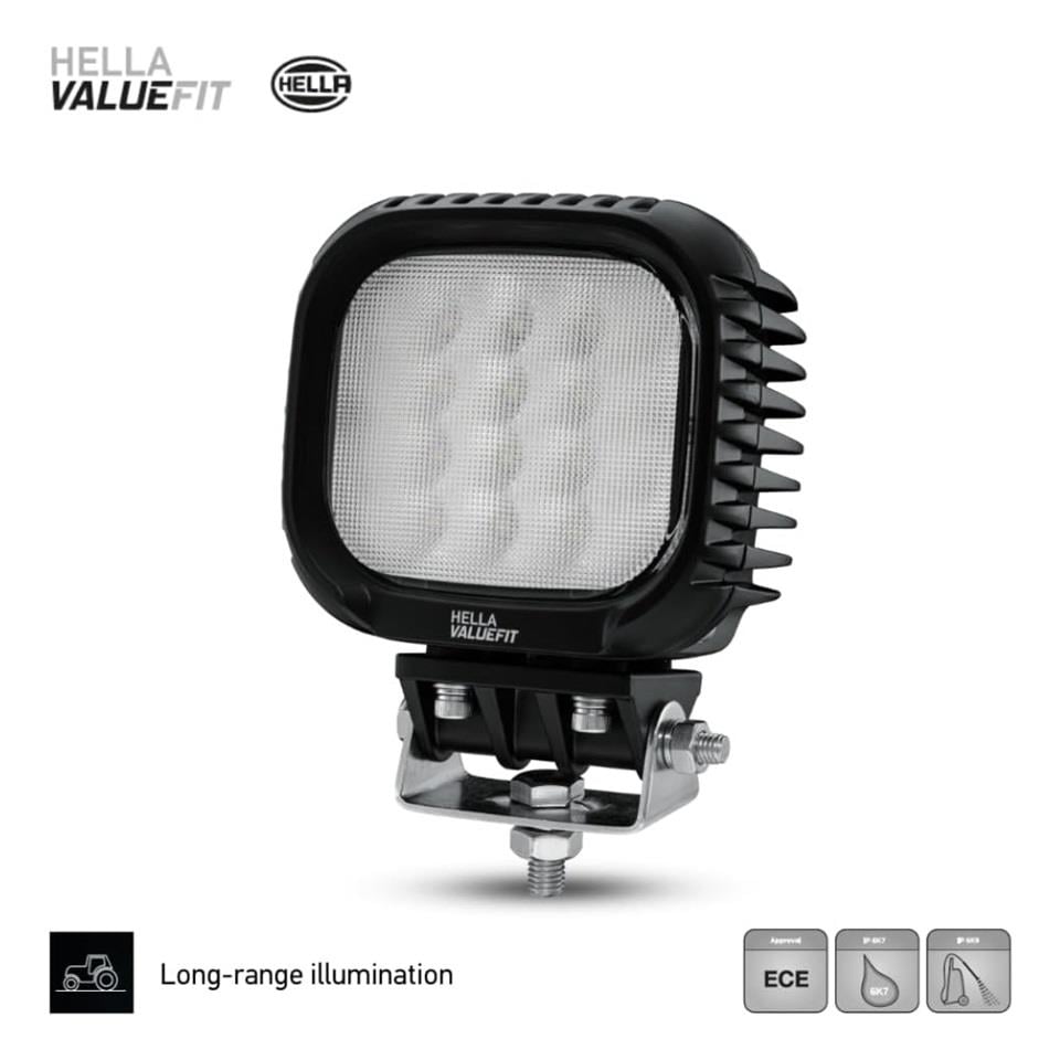 HELLA 12V-48V ÇALIŞMA LAMBASI S5000 KARE 5000 LÜMEN (16 LEDLİ) (125*114*88 MM)