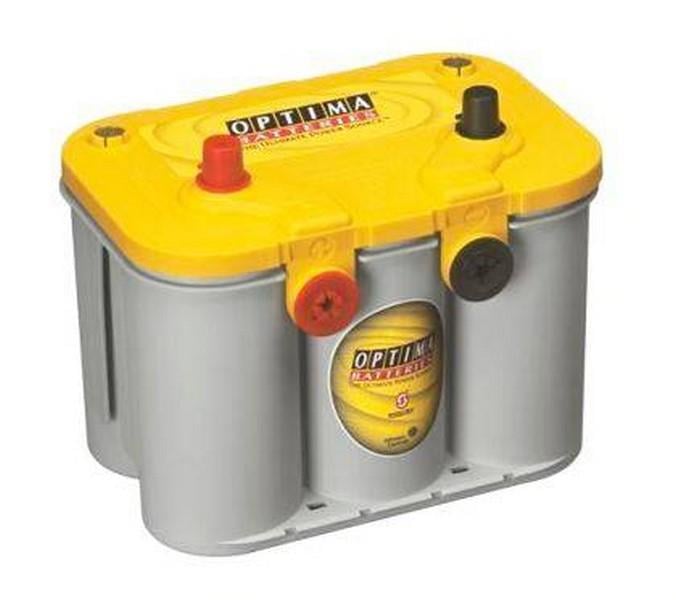 OPTIMA 12V 55 AH AKÜ SARI (YELLOW) (CCA EN 765) (254*175*200) (TERS KUTUP) (4 KUTUPLU)