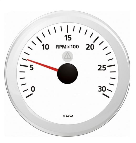 VDO 12V-24V DEVİR SAATİ 85 MM 4000 DEVİR (SOKETLİ) (BEYAZ)