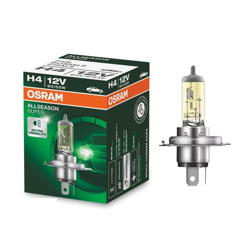 OSRAM 12V H4 AMPUL 60/55W +%30 PARLAK IŞIK (COLORMATIC) (4 MEVSİM)