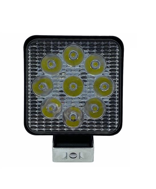 12V-24V OFF-ROAD MOTOSİKLET LAMBA KARE BEYAZ (9 X 3W POWER LEDLİ) (84*84 MM)