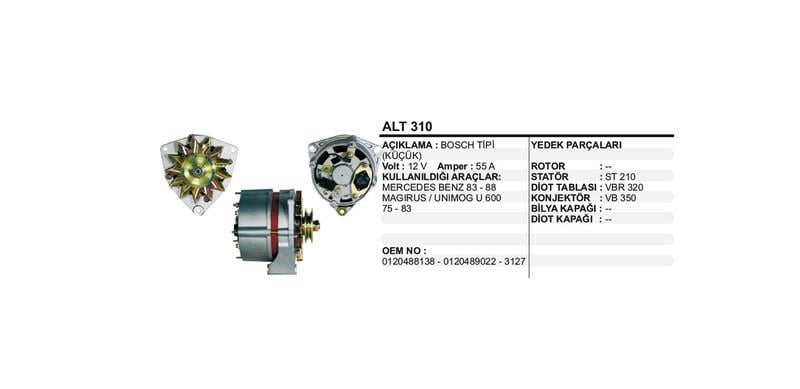 12V ALTERNATÖR DİNAMO 55 A BOSCH TİPİ EM