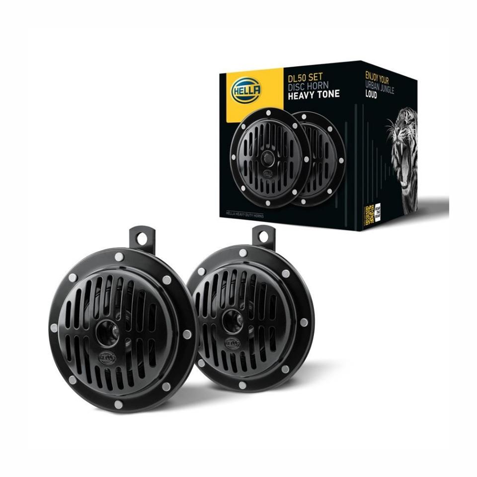 HELLA 12V DİDİT KORNA 310/380 HZ SÜPERTON (SİYAH) (TAKIM)
