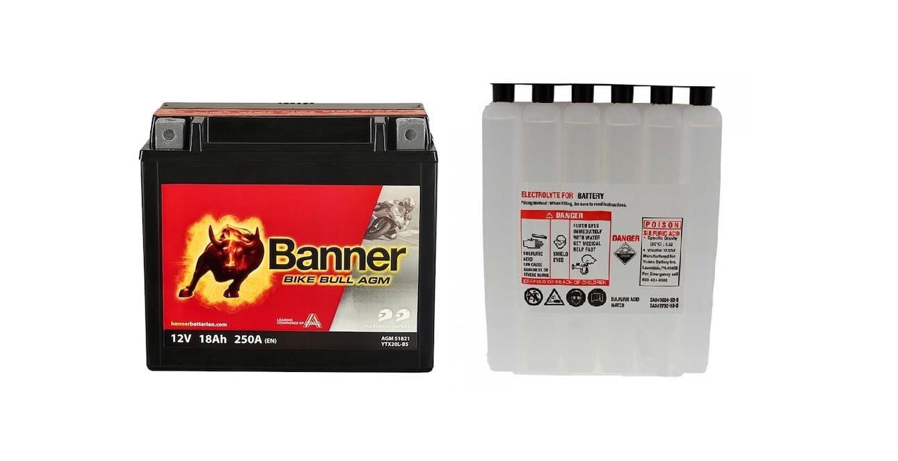 BANNER 12V 18 AH MOTOSİKLET AKÜSÜ 250 A (EN) (175*87*155) (YTX20L-BS) (AGM)