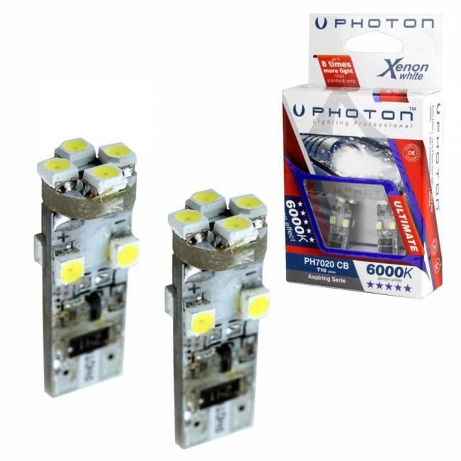 PHOTON 12V DİPSİZ AMPUL T10 (8 LEDLİ) BEYAZ 6000K CB (2 AD)