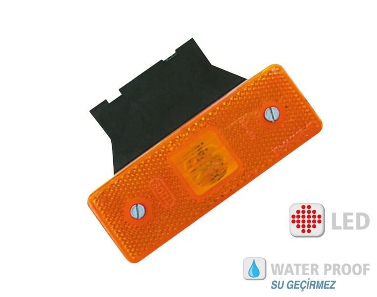 12V YAN SİNYAL LAMBASI DORSE SİDE MARKER SARI (4 LEDLİ) (110*42 MM)