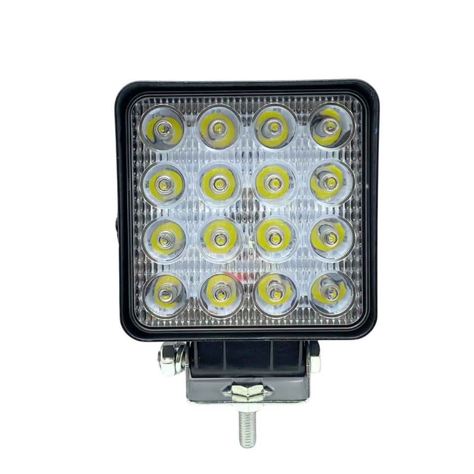 WOLFRAM 10V-30V ÇALIŞMA LAMBASI KARE (16 X 3W POWER LEDLİ) (108*108*40 MM) GERMANY