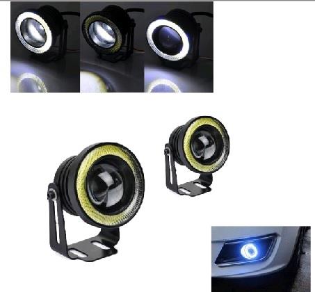 12V SİS LAMBASI MERCEKLİ BEYAZ YUVARLAK LED ANGEL TÜP 89 MM (2 AD)