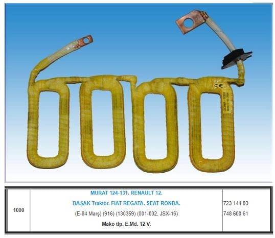 12V MARŞ YASTIĞI MAKO TİPİ ANADOL-RENAULT R12-TOFAŞ M124/M131 1300