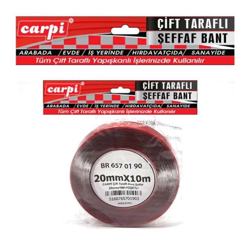 ÇİFT TARAFLI BANT 20 MM X 10 MT ŞEFFAF (SİLİKONLU)