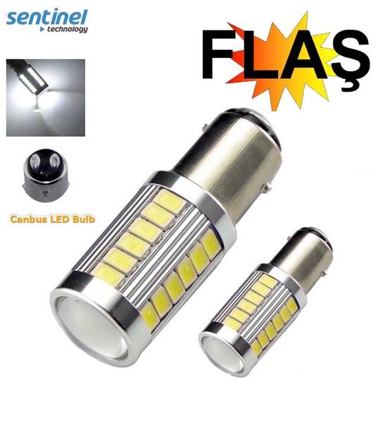 12V 1016 AMPUL (33 LEDLİ) BEYAZ ÇAKARLI CB (2 AD)