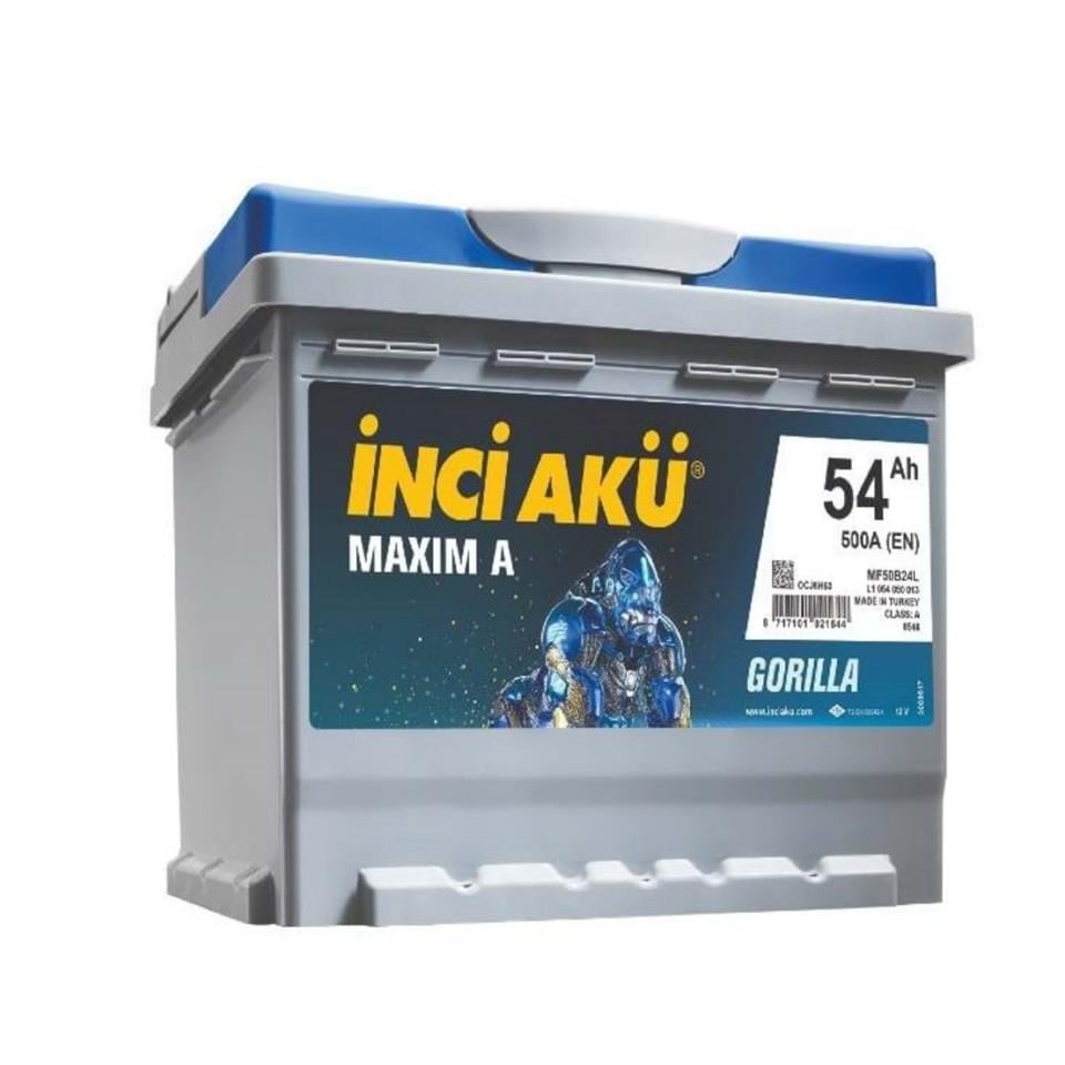 İNCİ 12V 54 AH AKÜ MAXIM A GORILLA 500 A (EN) (207*175*190)
