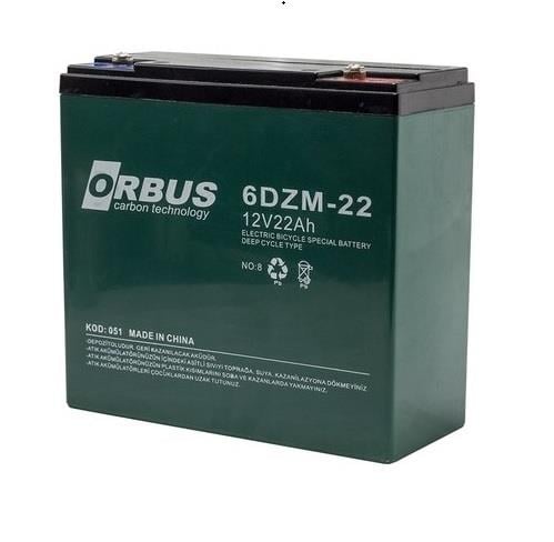ORBUS 12V 22 AH ELEKTRİKLİ BİSİKLET AKÜSÜ DEEP CYCLE (UZUN ÖMÜRLÜ) (181*77*170) (6.60 KG)