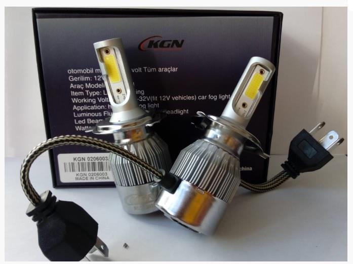 9V-32V H4 XENON LED FAR AMPUL SETİ 50W 6000K 8600 LÜMEN COB LED