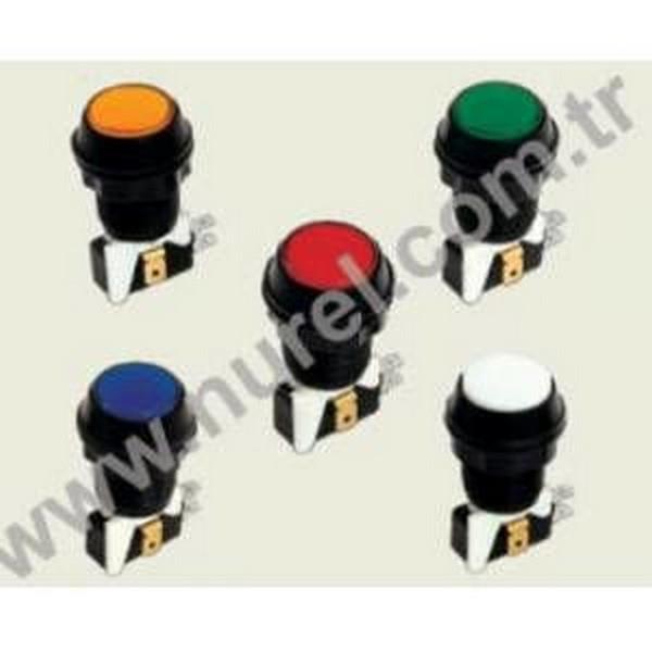 HAVALI KAPI BUTONU IŞIKLI (23 MM) KIRMIZI