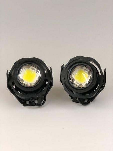12V ESCORT ÇAKAR FLAŞ LED LAMBA FONKSİYONLU 40W (COB LEDLİ) MERCEKLİ YUVARLAK BEYAZ (2 AD)
