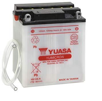 YUASA 12V 12 AH MOTOSİKLET AKÜSÜ 165 A (EN) (136*82*162) (YB12A-A) (TERS KUTUP) (L)