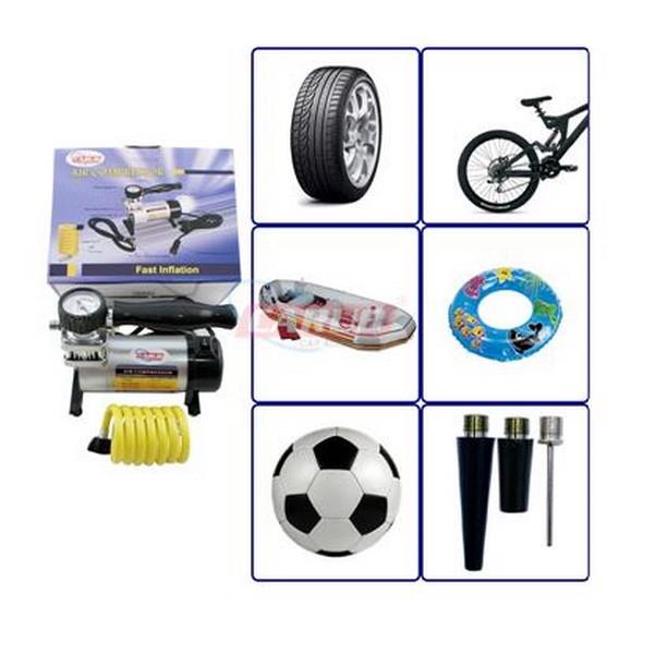 12V LASTİK ŞİŞİRME HAVA KOMPRESÖRÜ METAL IŞIKLI 100 psi (SİYAH)