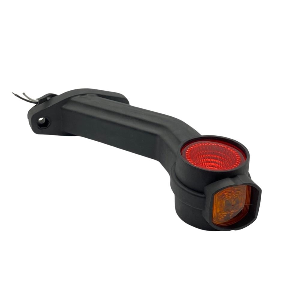 FRISTOM 12V-30V BOYNUZ TAKOZ LAMBASI UZUN EĞRİ SAĞ (LEDLİ) SARI-KIRMIZI-BEYAZ E9