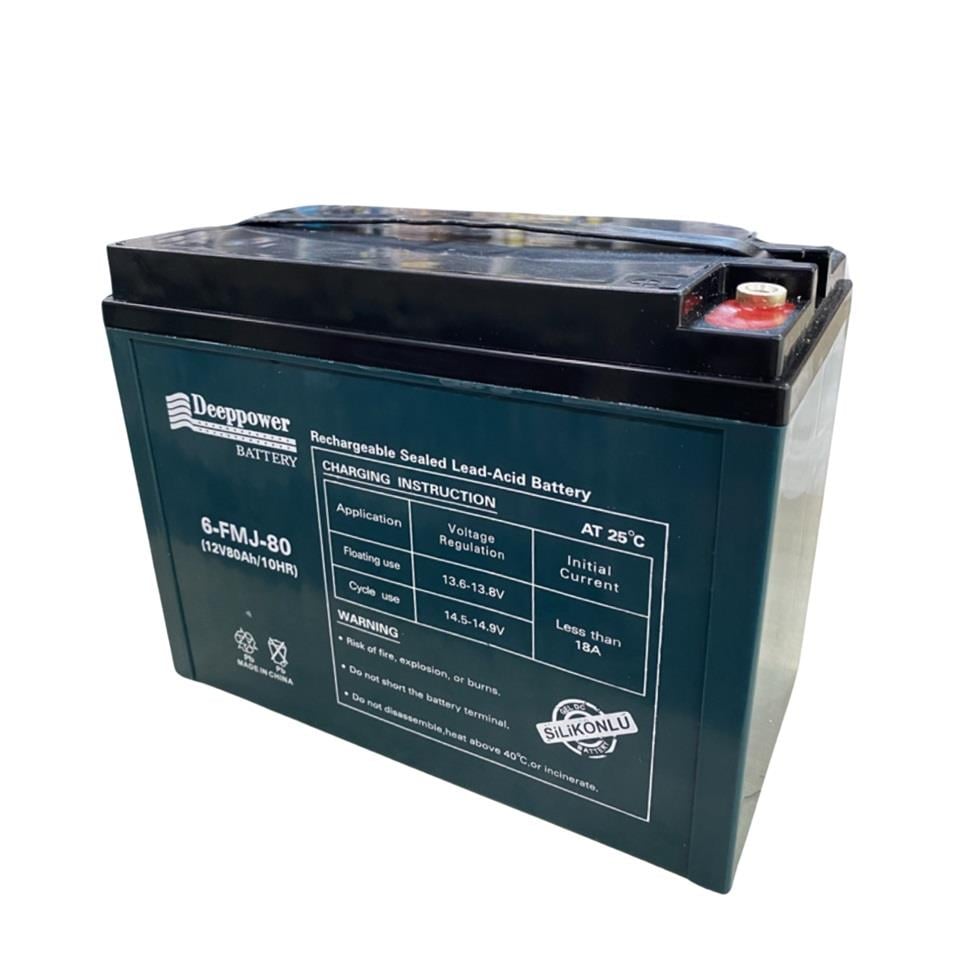 DEEPPOWER 12V 80 AH ELEKTRİKLİ BİSİKLET AKÜSÜ DEEP CYCLE (UZUN ÖMÜRLÜ) (220*120*175) (13.5 KG)